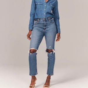 Abercrombie & Fitch curve love ultra high rise ankle straight Jean size 4/27